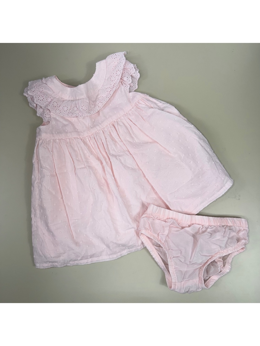 Baby B’Gosh Girls 6M Pink Eyelet Dress & Bloomer Set